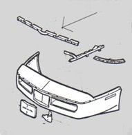 Voorbumper Montage Midden 1984/1990 Onder GM 14046637